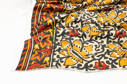 Floral Border Print Cotton Sateen - Multicolor