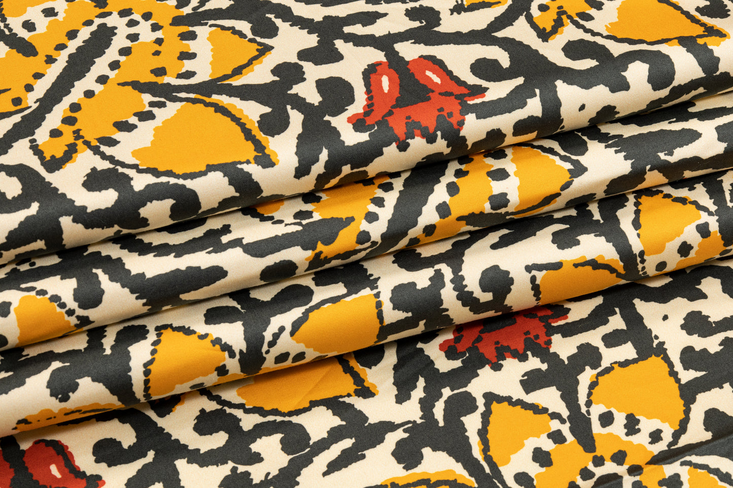 Floral Border Print Cotton Sateen - Multicolor