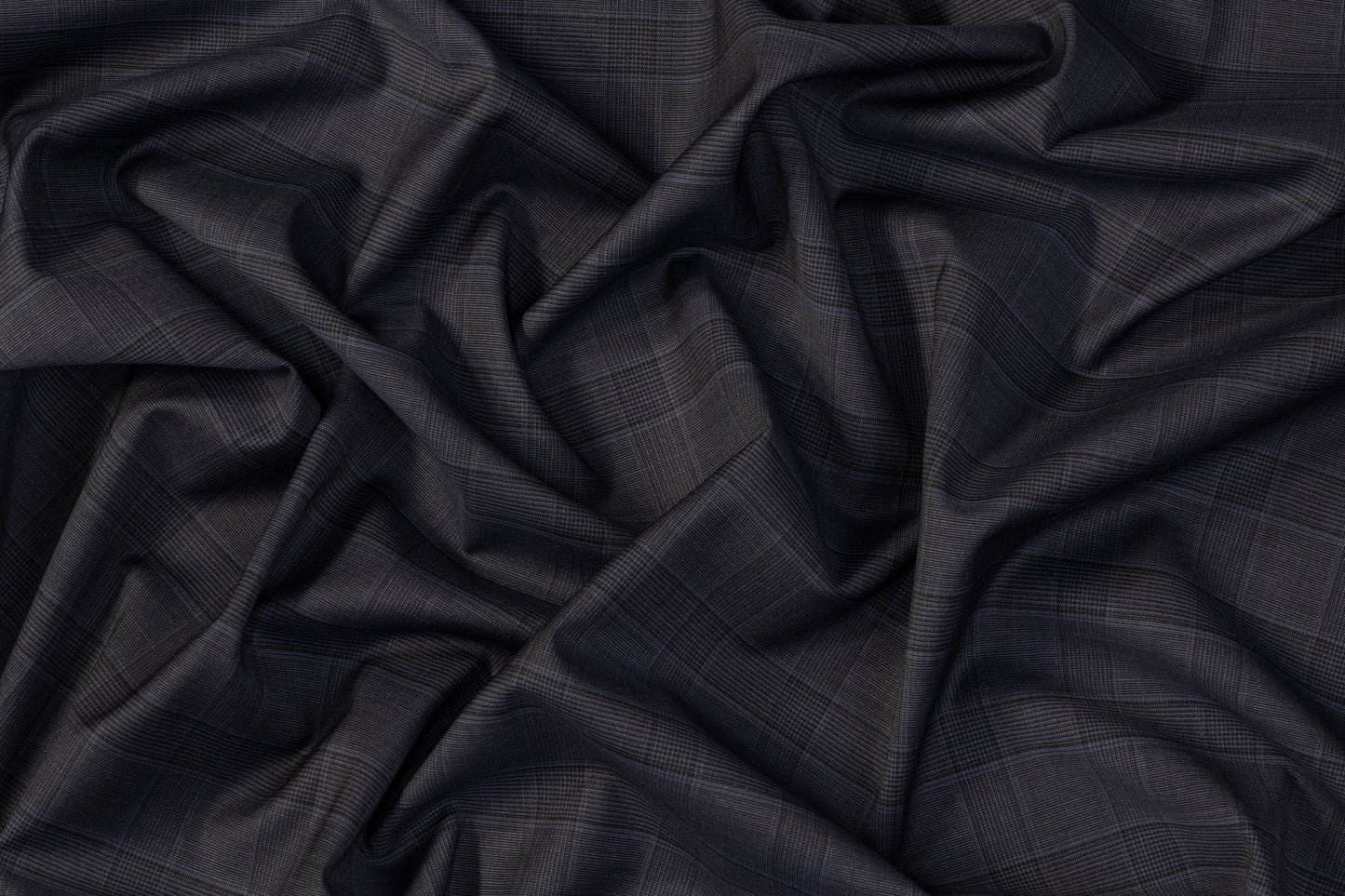 Glen Check Italian Wool Suiting - Dark Navy