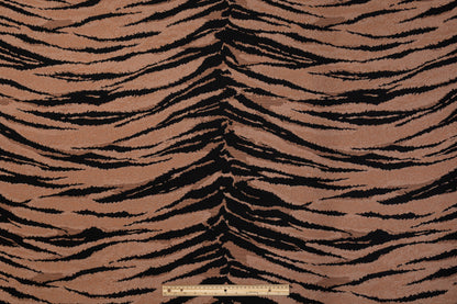 Tiger Print Heavy Denim - Black and Peach
