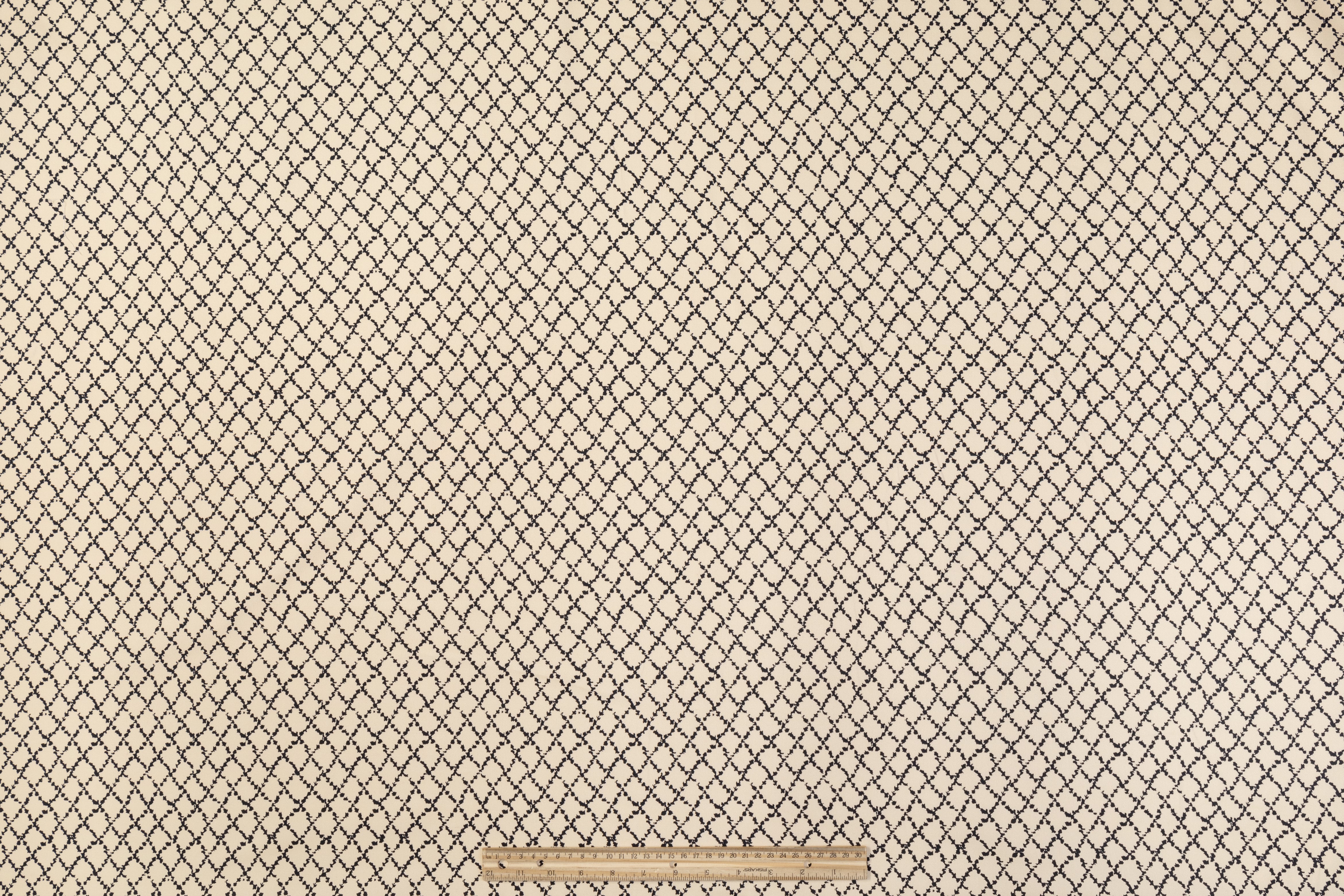 Italian Cotton Twill - Beige and Black