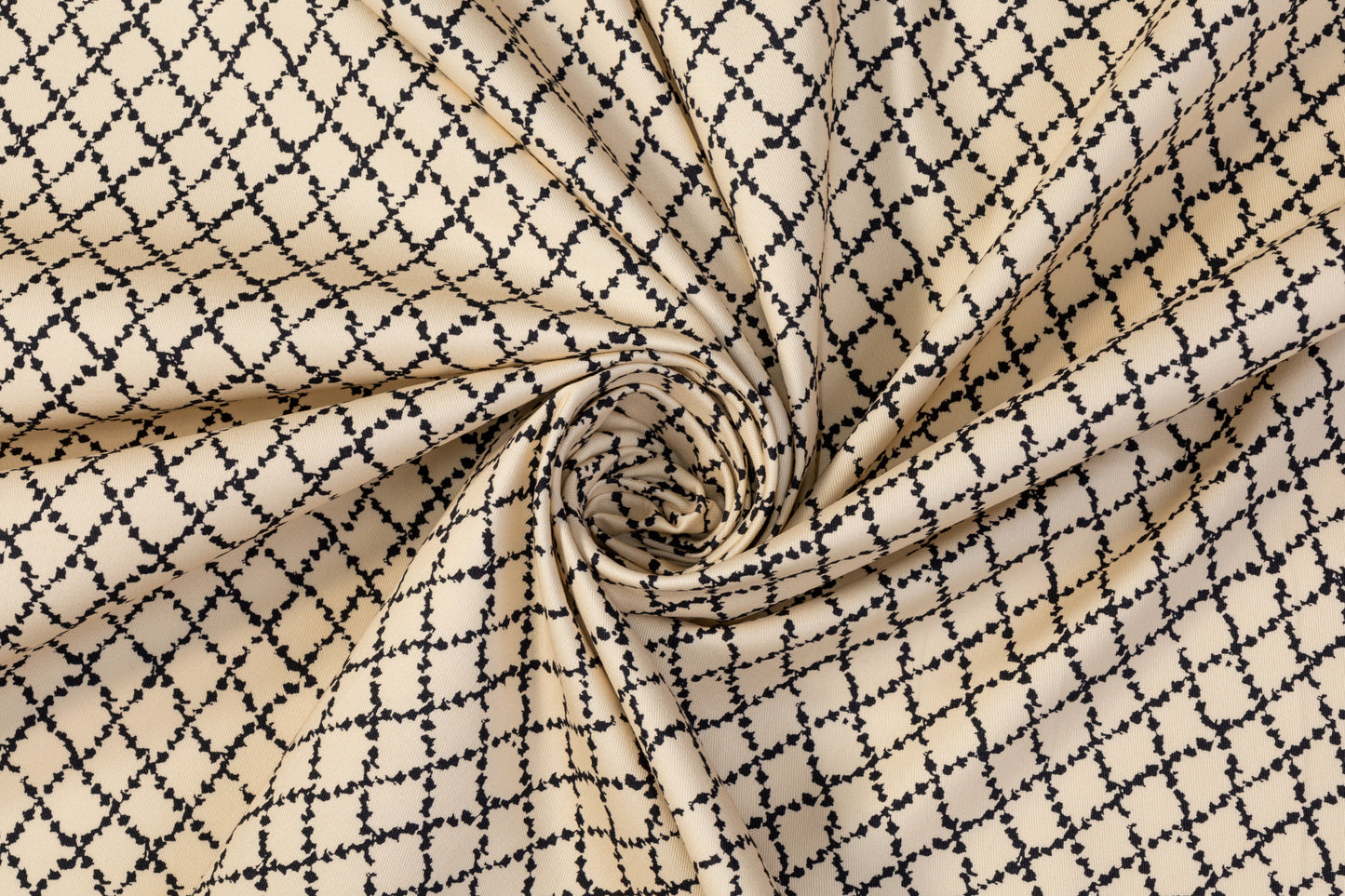 Italian Cotton Twill - Beige and Black