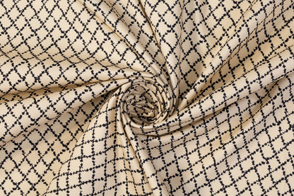 Italian Cotton Twill - Beige and Black