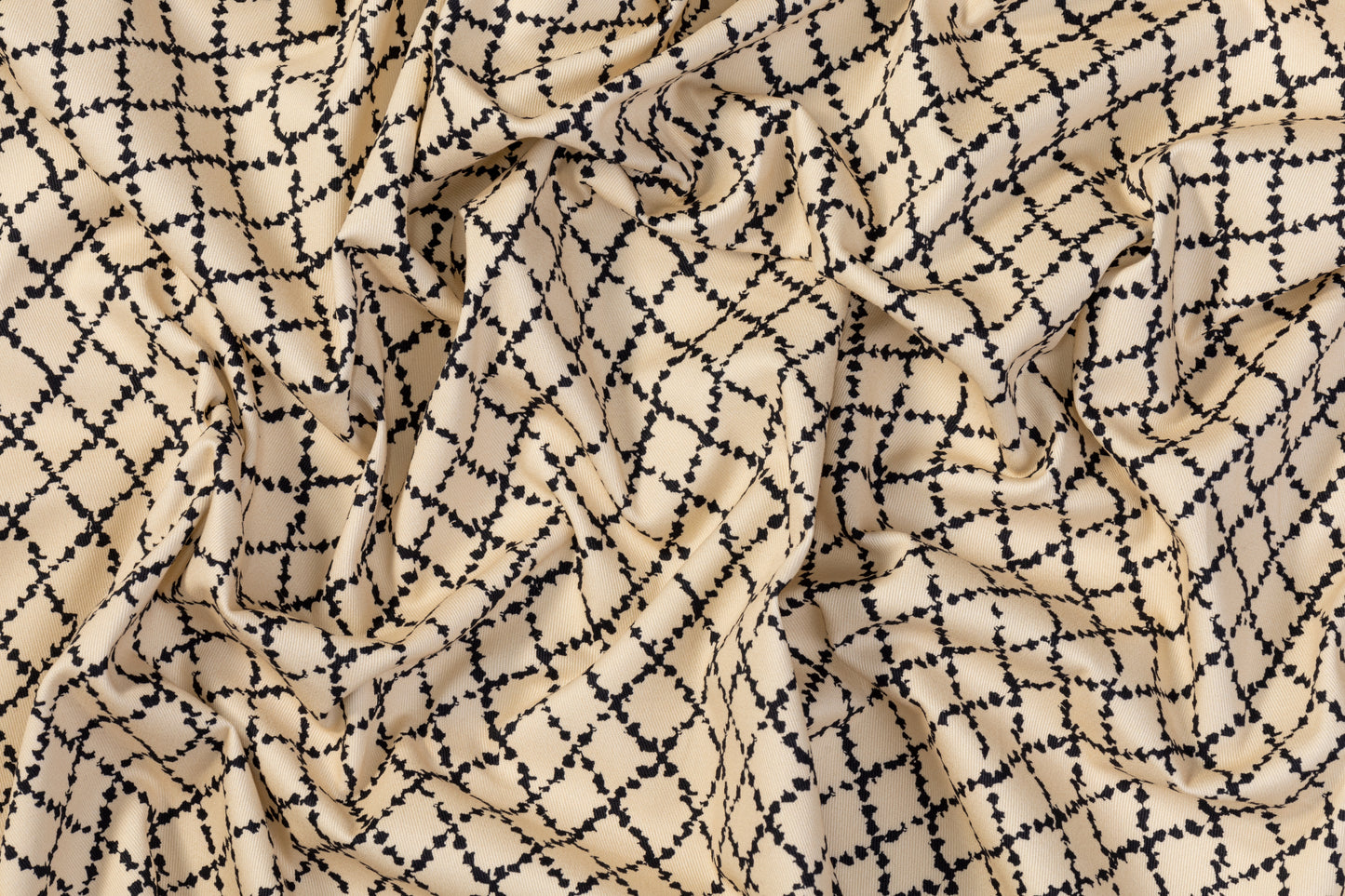 Italian Cotton Twill - Beige and Black