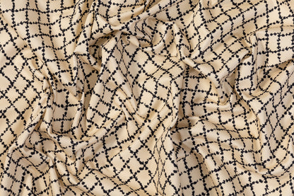 Italian Cotton Twill - Beige and Black