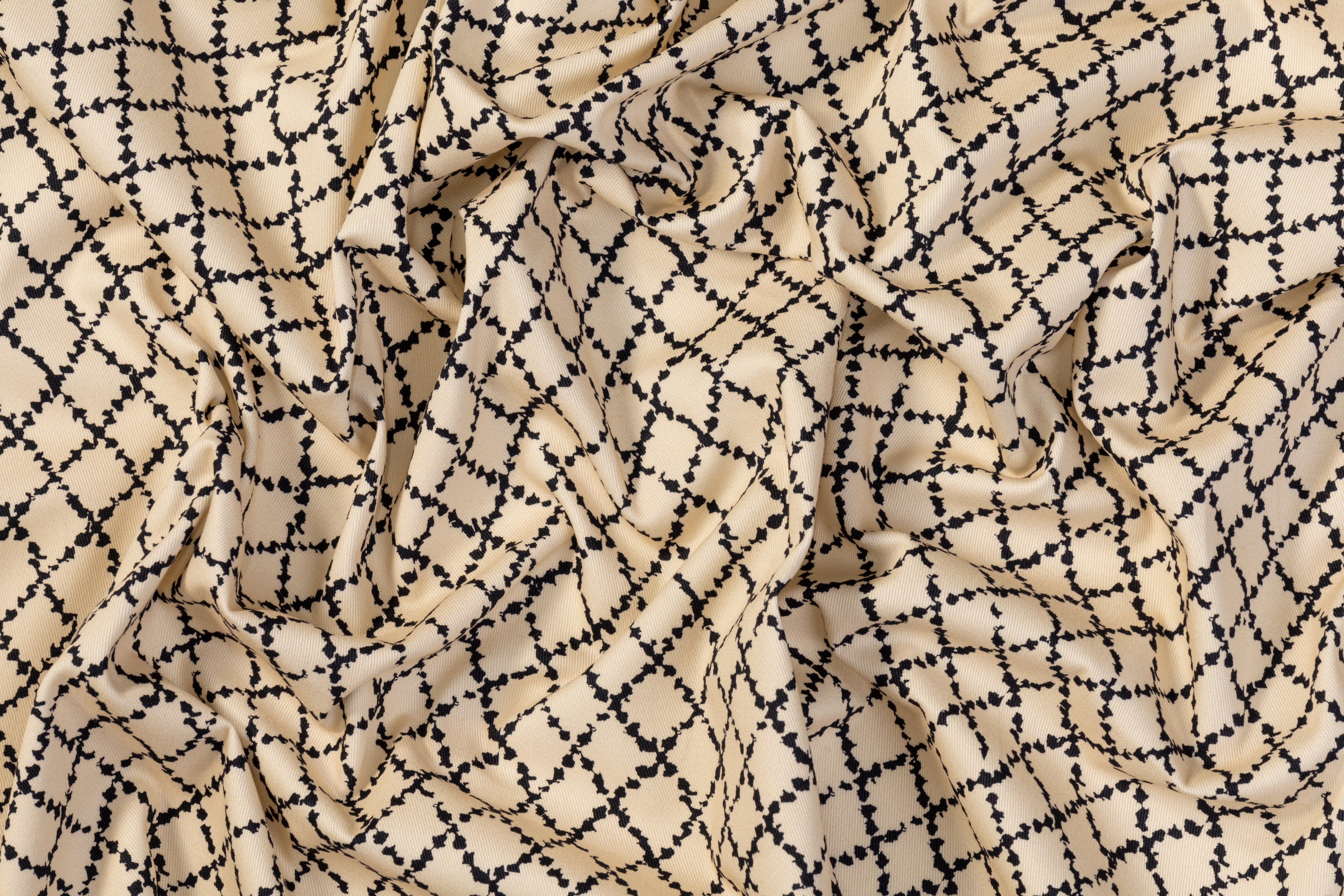 Italian Cotton Twill - Beige and Black