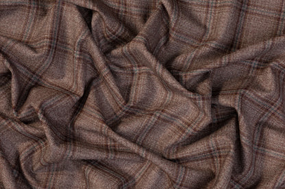 Plaid Italian Wool Suiting - Mauve