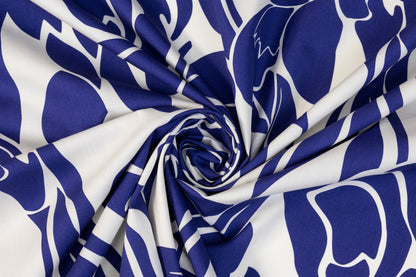 Max Mara - Floral Italian Cotton - Blue and White