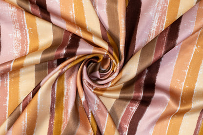 Striped Italian Viscose Charmeuse - Multicolor