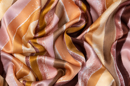 Striped Italian Viscose Charmeuse - Multicolor