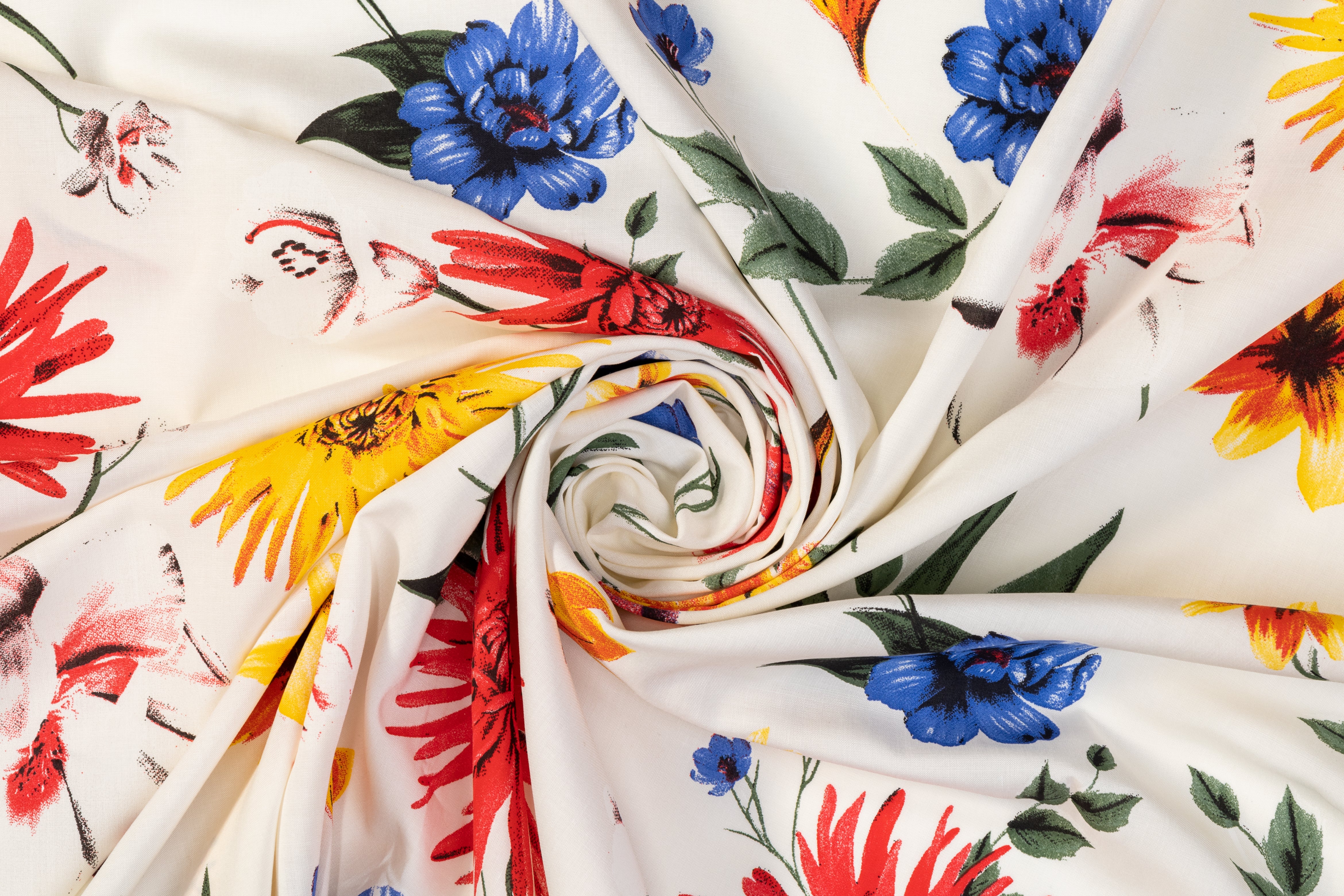 Floral Italian Viscose Cotton Blend - Multicolor