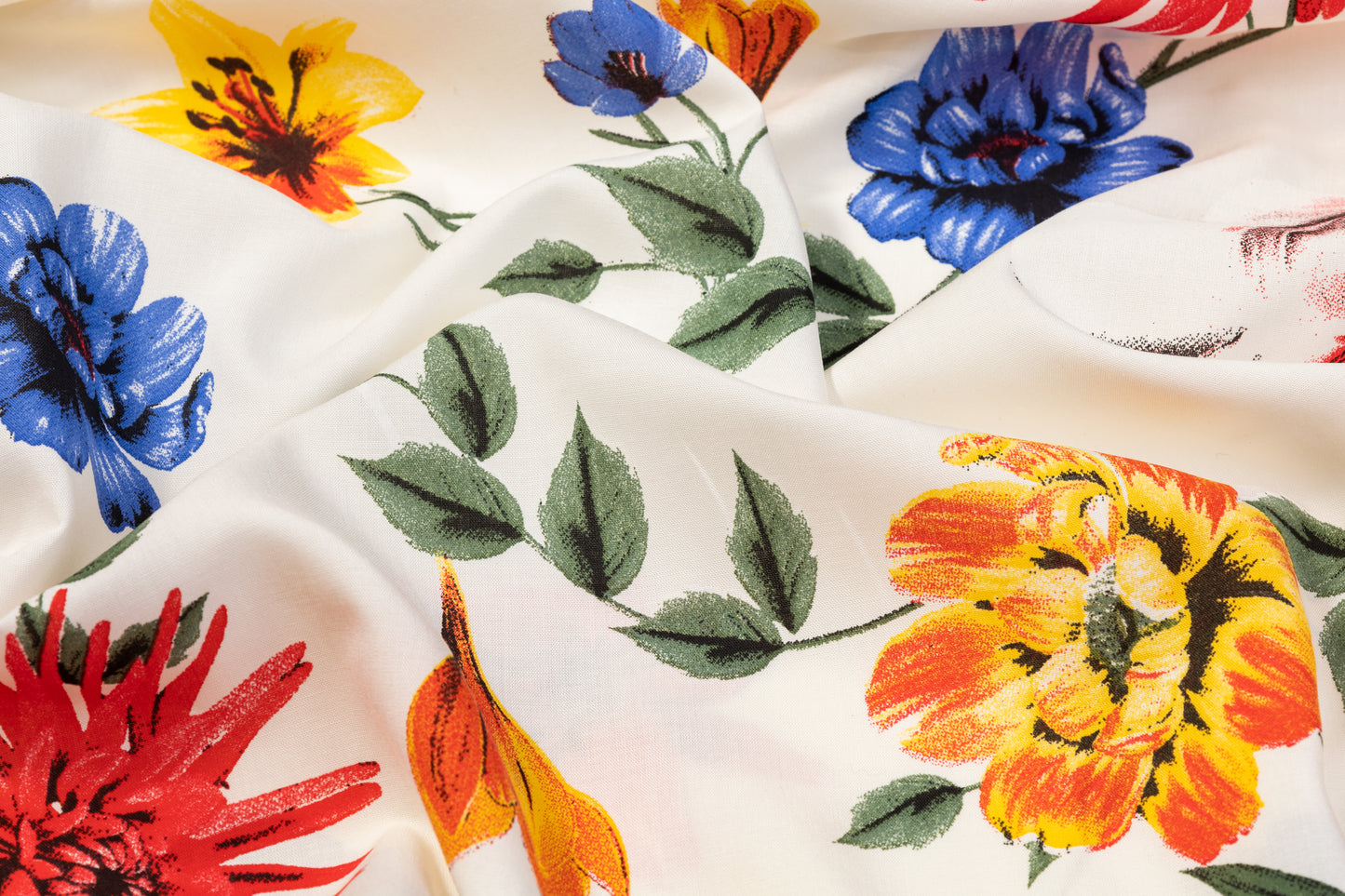 Floral Italian Viscose Cotton Blend - Multicolor