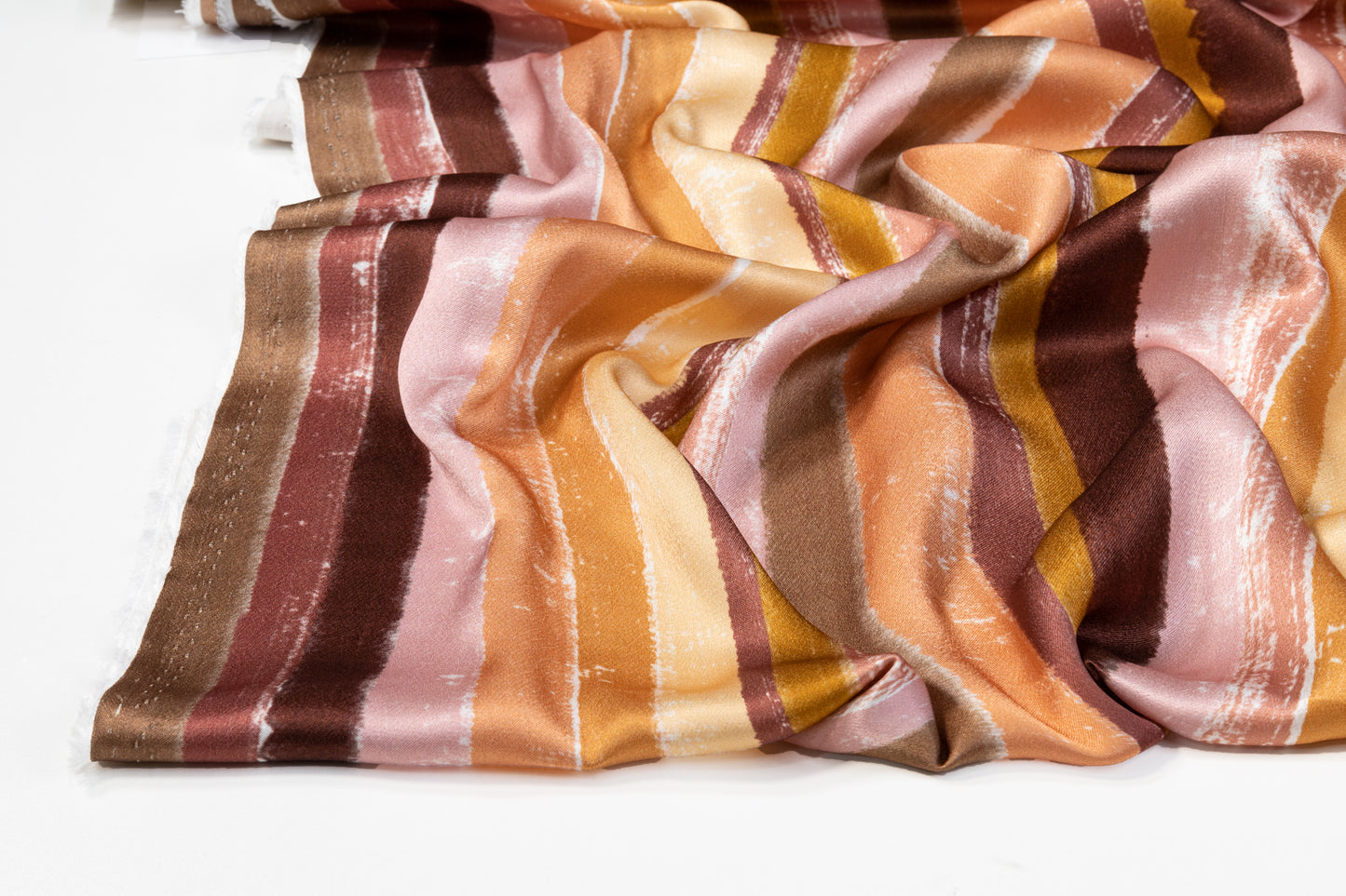 Striped Italian Viscose Charmeuse - Multicolor
