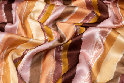 Striped Italian Viscose Charmeuse - Multicolor
