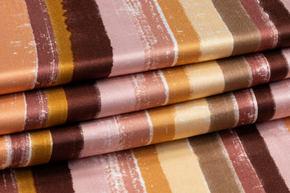 Striped Italian Viscose Charmeuse - Multicolor