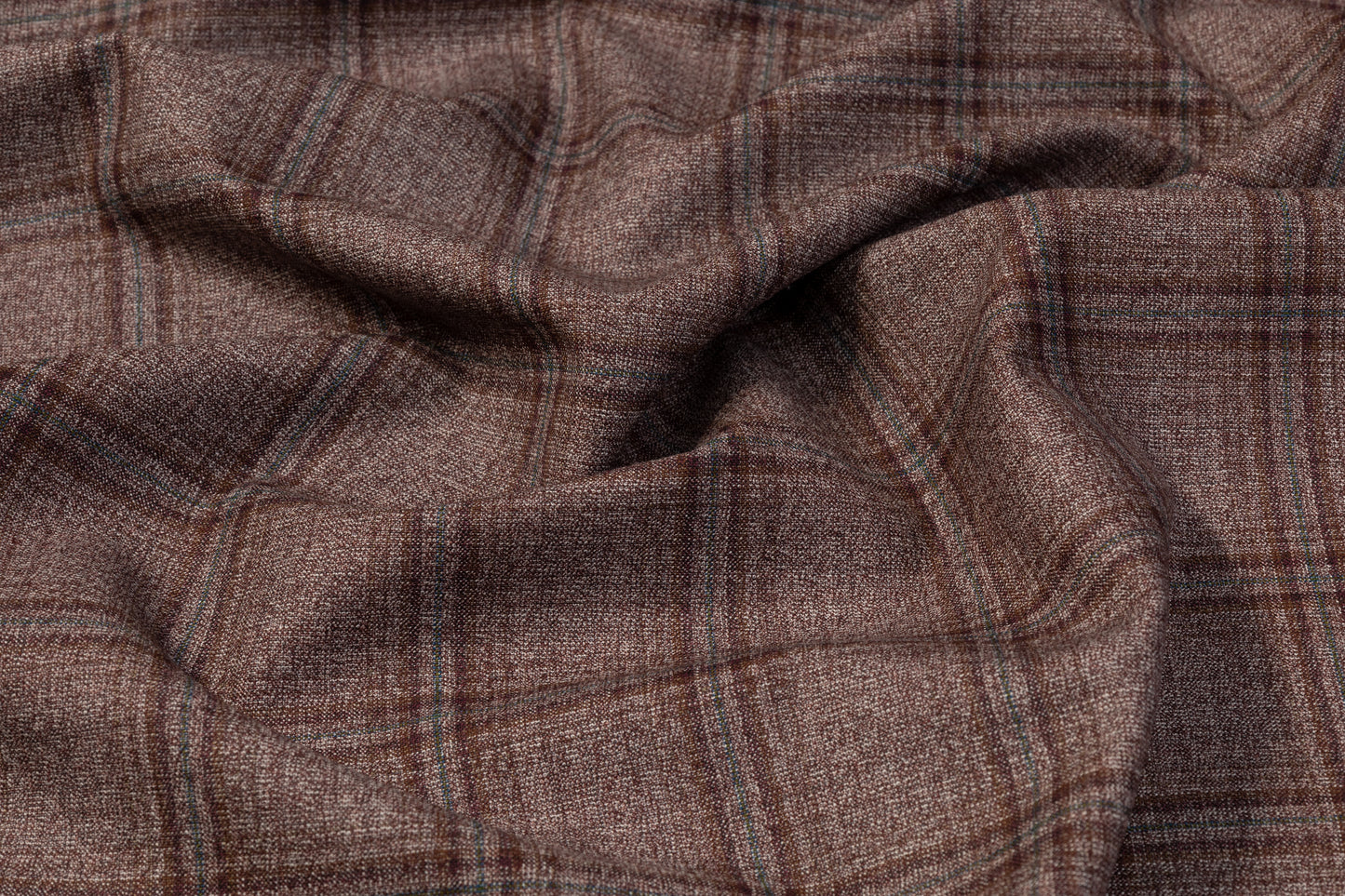 Plaid Italian Wool Suiting - Mauve