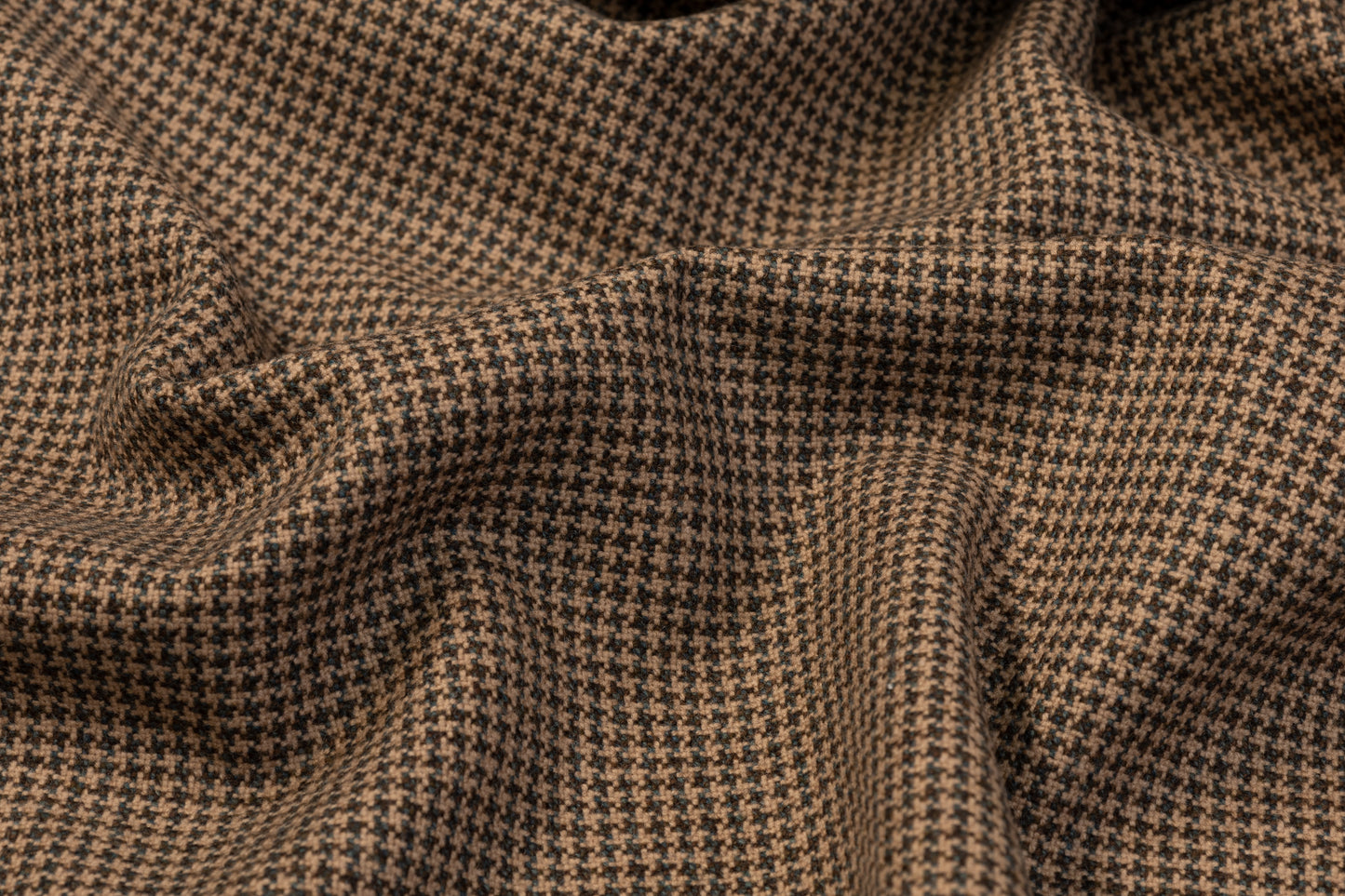 Houndstooth Italian Wool Tweed - Brown
