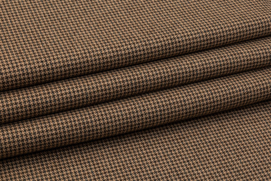 Houndstooth Italian Wool Tweed - Brown