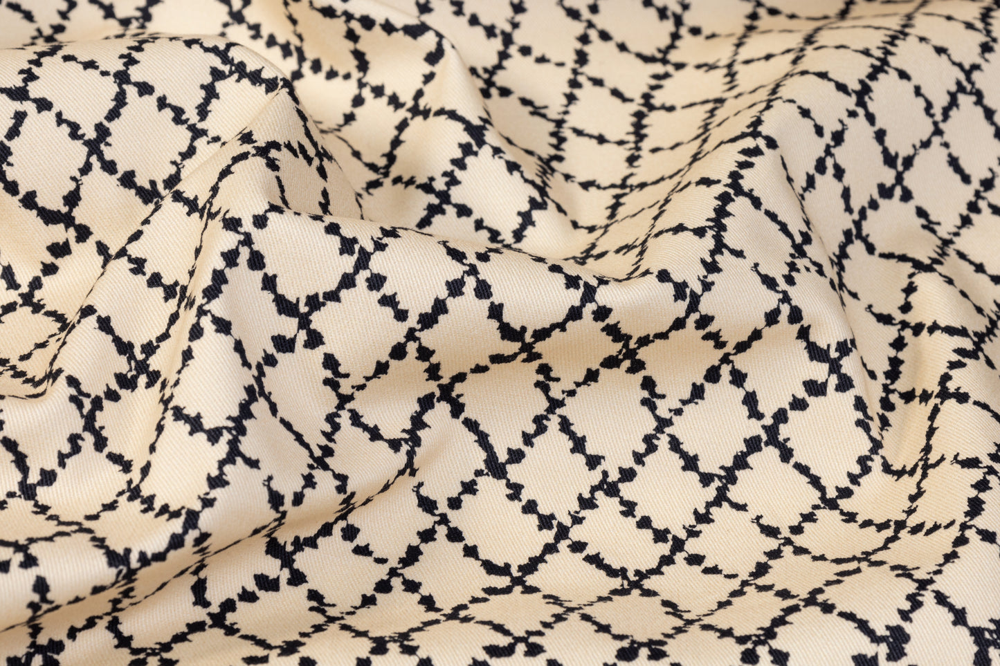 Italian Cotton Twill - Beige and Black