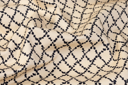 Italian Cotton Twill - Beige and Black