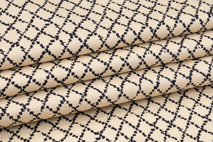 Italian Cotton Twill - Beige and Black