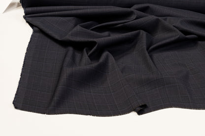 Glen Check Italian Wool Suiting - Dark Navy