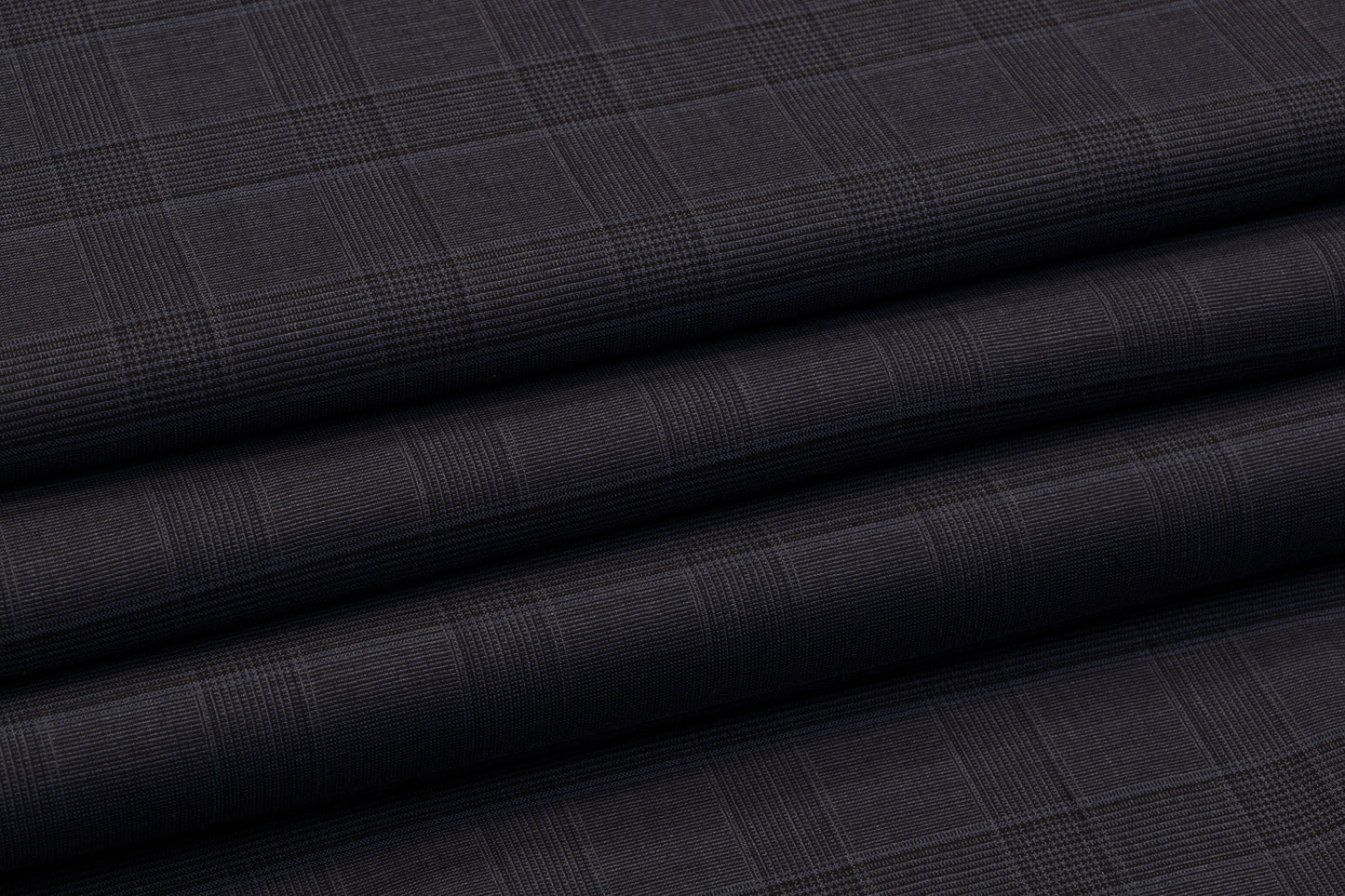 Glen Check Italian Wool Suiting - Dark Navy
