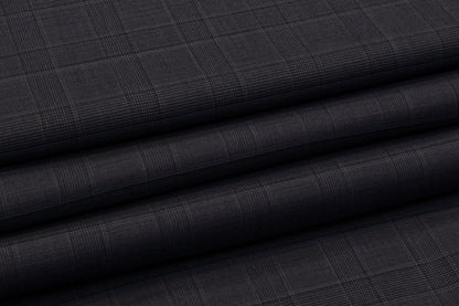 Glen Check Italian Wool Suiting - Dark Navy