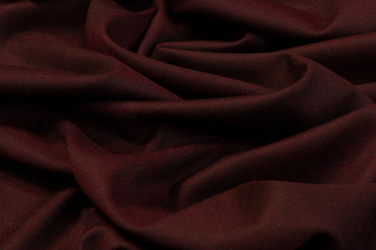 Two Tone Italian Wool Suiting - Burgundy / Black