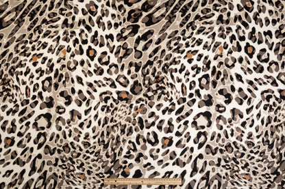 Abstract Cheetah Print Italian Scuba - Gray and Black
