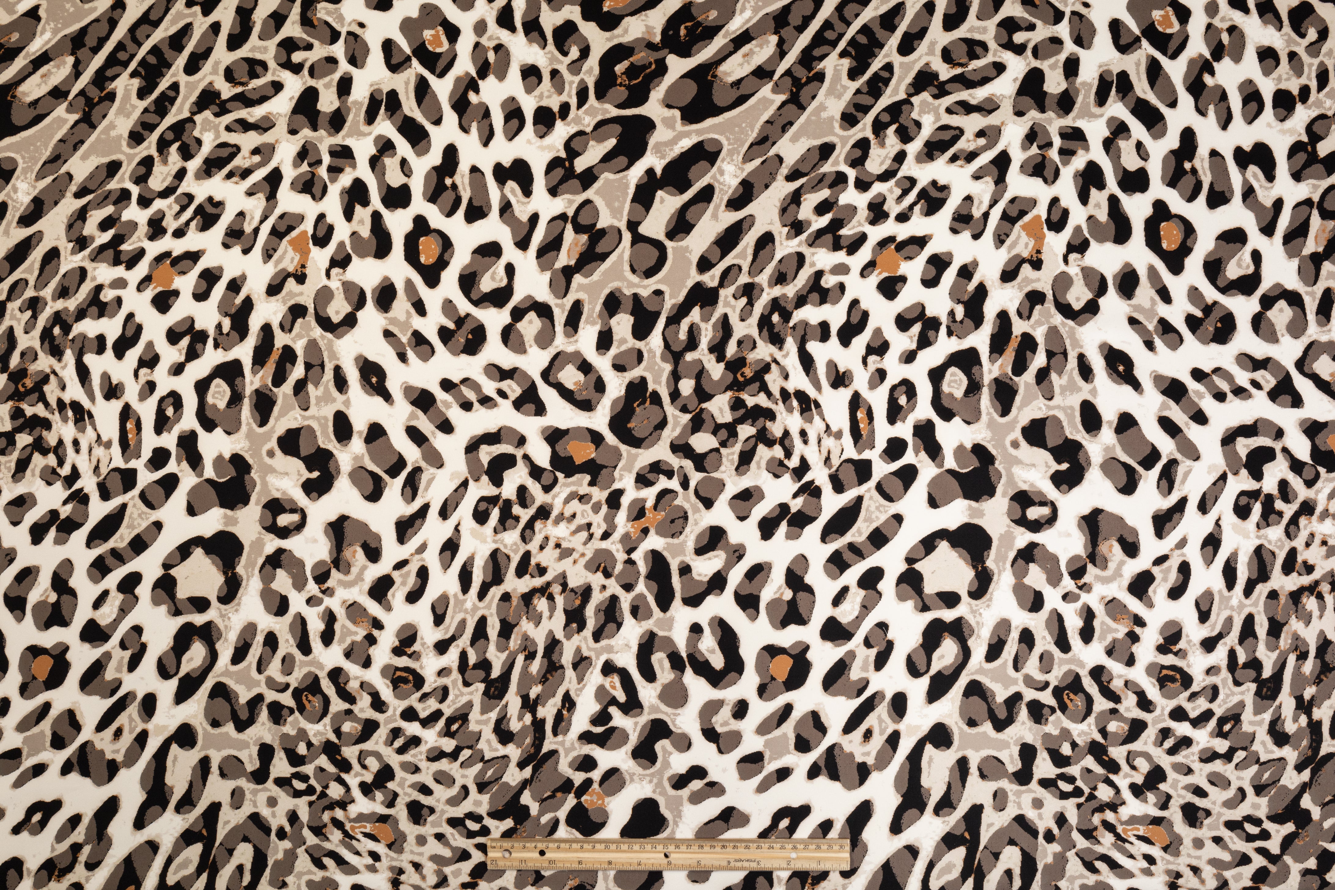 Abstract Cheetah Print Italian Scuba - Gray and Black