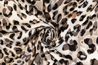Abstract Cheetah Print Italian Scuba - Gray and Black