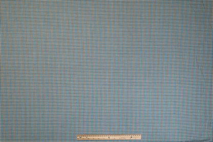 Gingham Check Italian Wool Linen Suiting - Teal and White