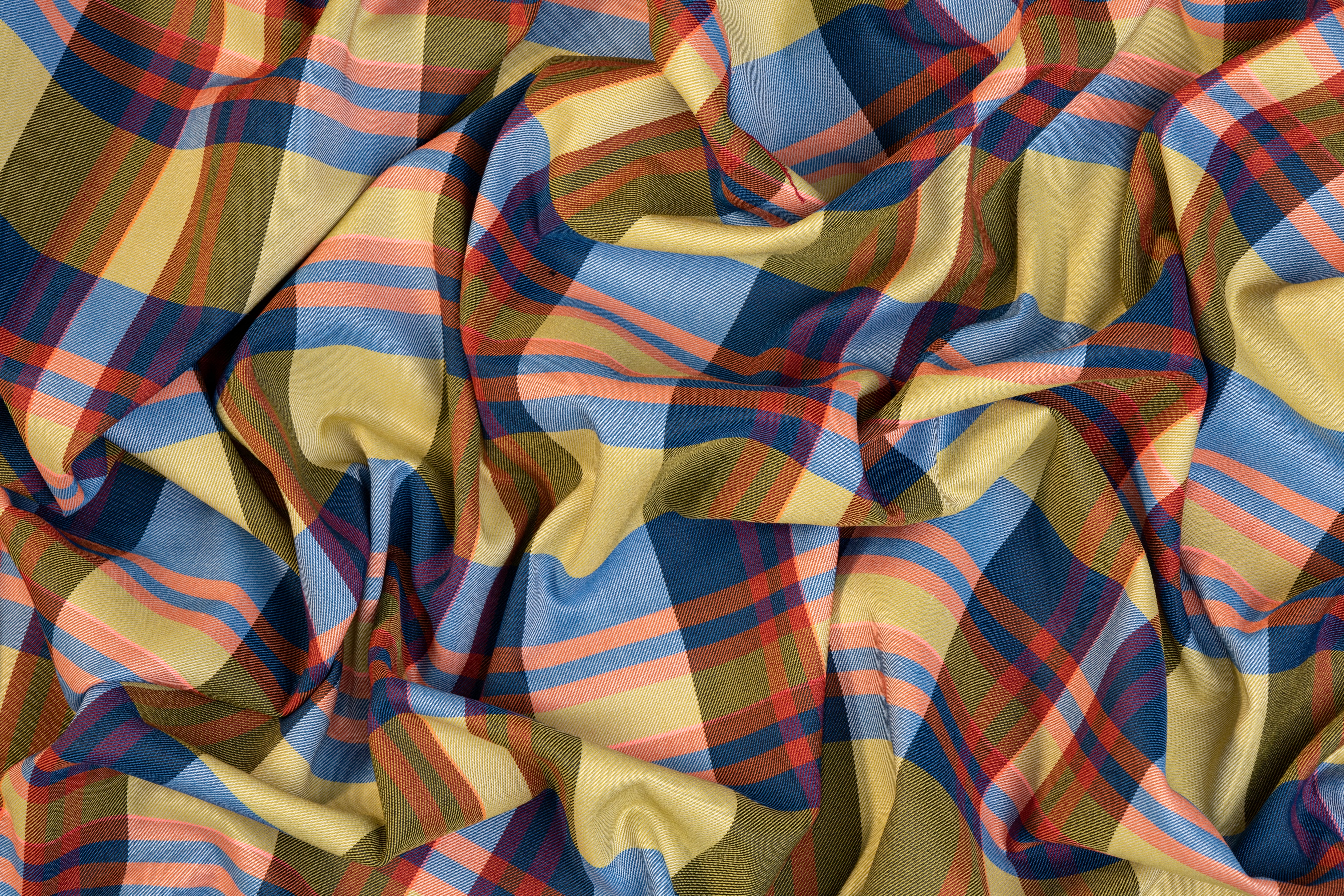 Plaid Italian Poly Twill - Multicolor