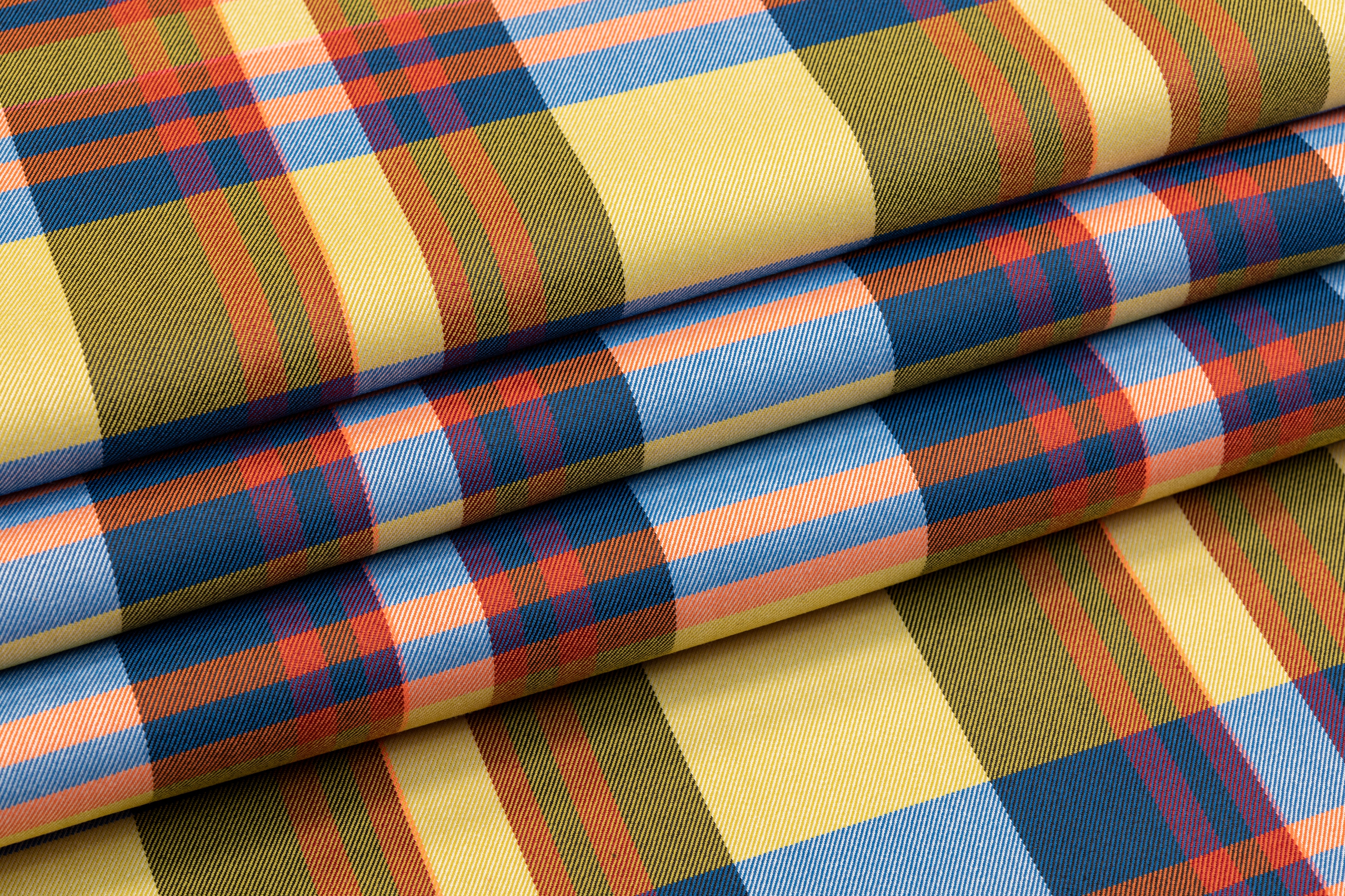 Plaid Italian Poly Twill - Multicolor