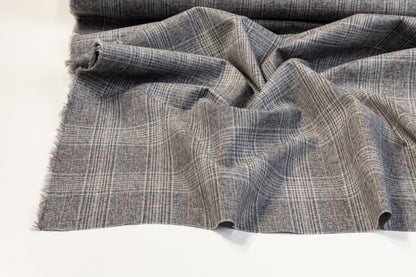 Checked Italian Wool Suiting - Gray