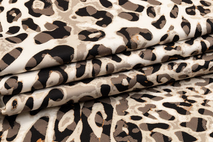 Abstract Cheetah Print Italian Scuba - Gray and Black