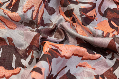 Abstract Italian Brocade - Coral Pink, Gray