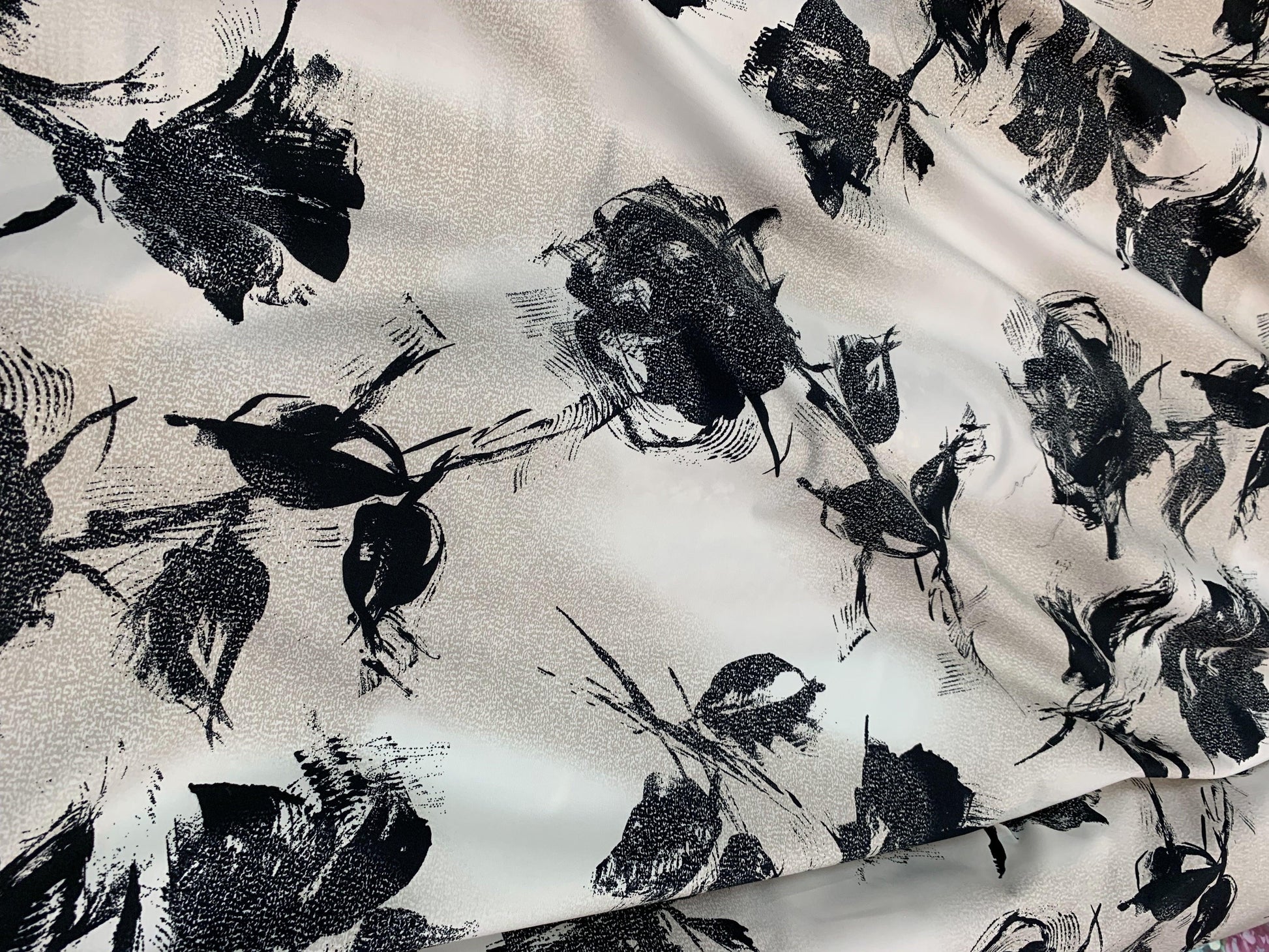 Taupe and Black Tie-Dye Cotton Sateen - Prime Fabrics