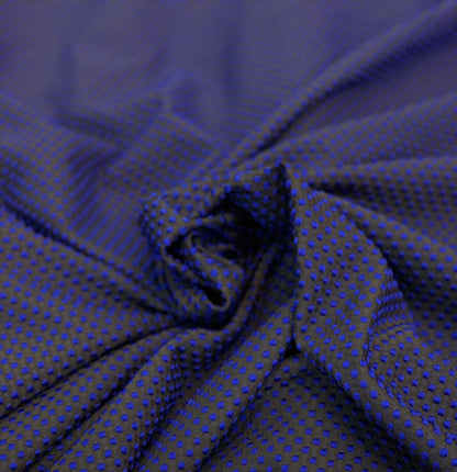 Royal Blue Embroidered Polka Dot Brocade - Prime Fabrics