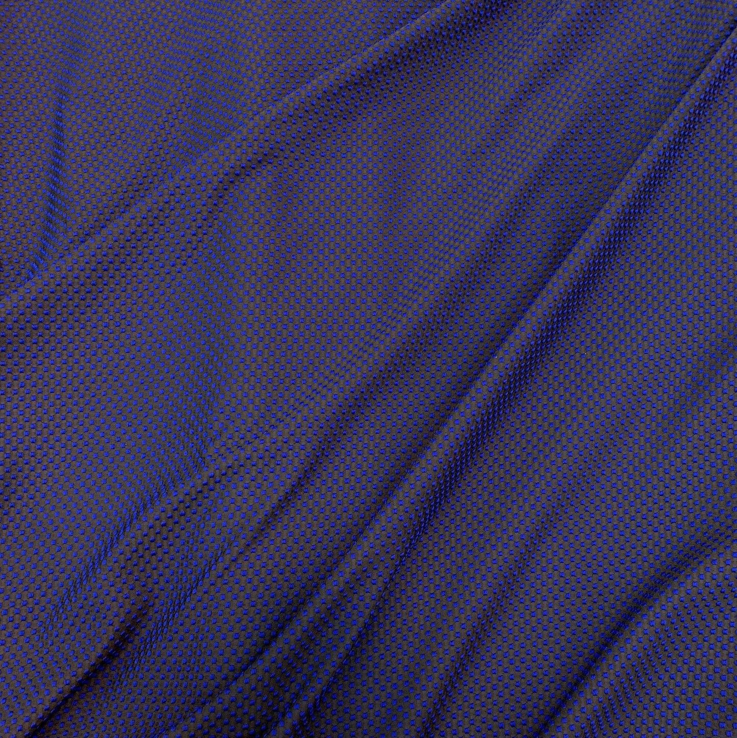 Royal Blue Embroidered Polka Dot Brocade - Prime Fabrics