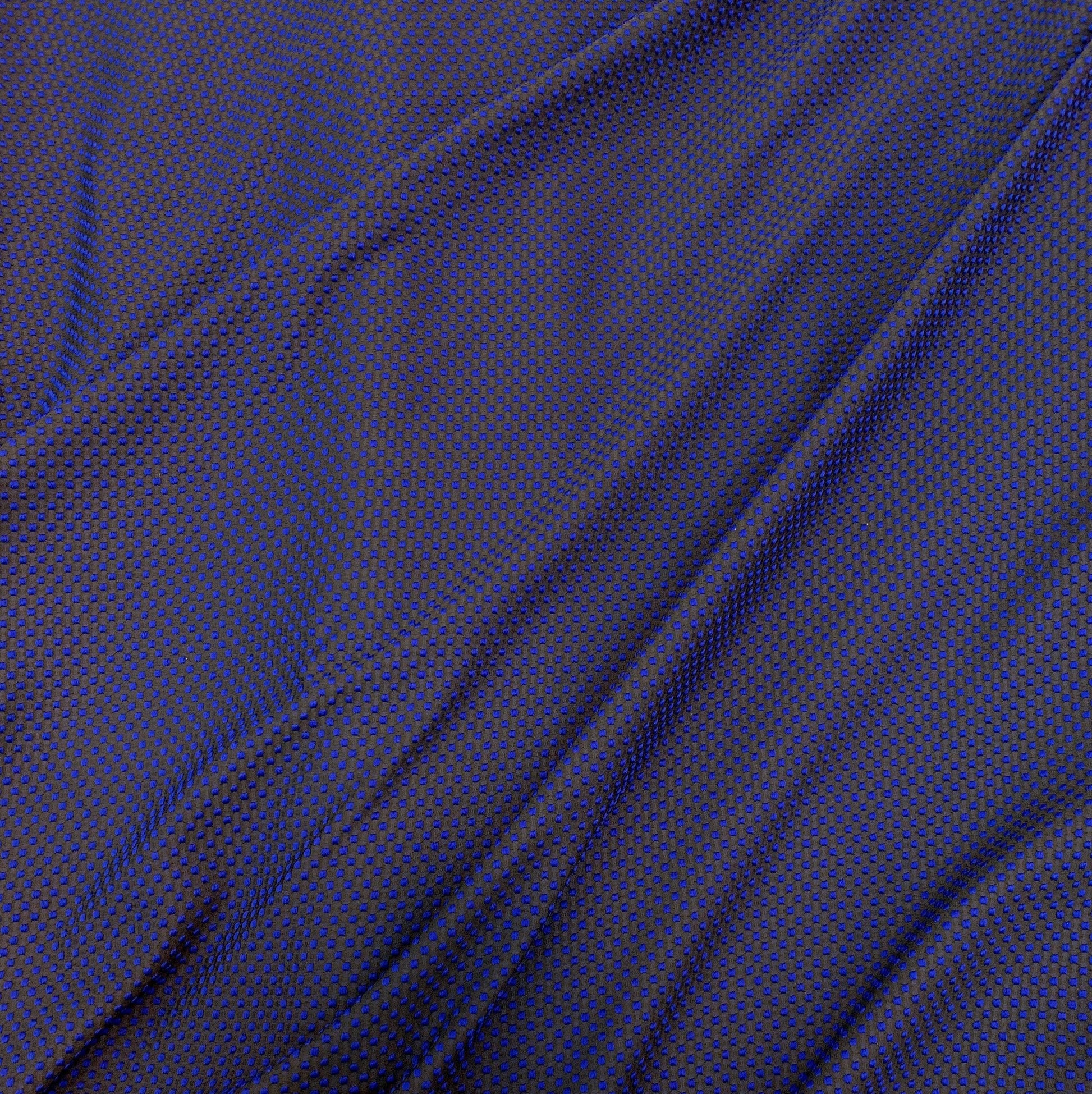 Royal Blue Embroidered Polka Dot Brocade - Prime Fabrics