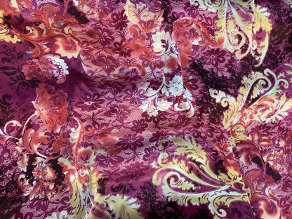 Multicolor Floral Silk Charmeuse - Prime Fabrics
