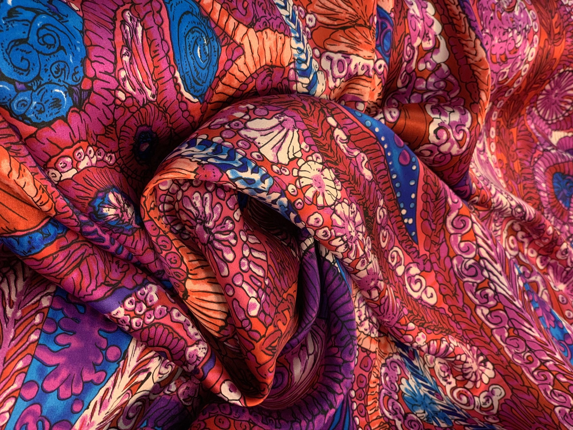 Multicolor Silk Charmeuse - Prime Fabrics
