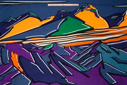 Multicolor Mountain Italian Cotton Panel - Prime Fabrics