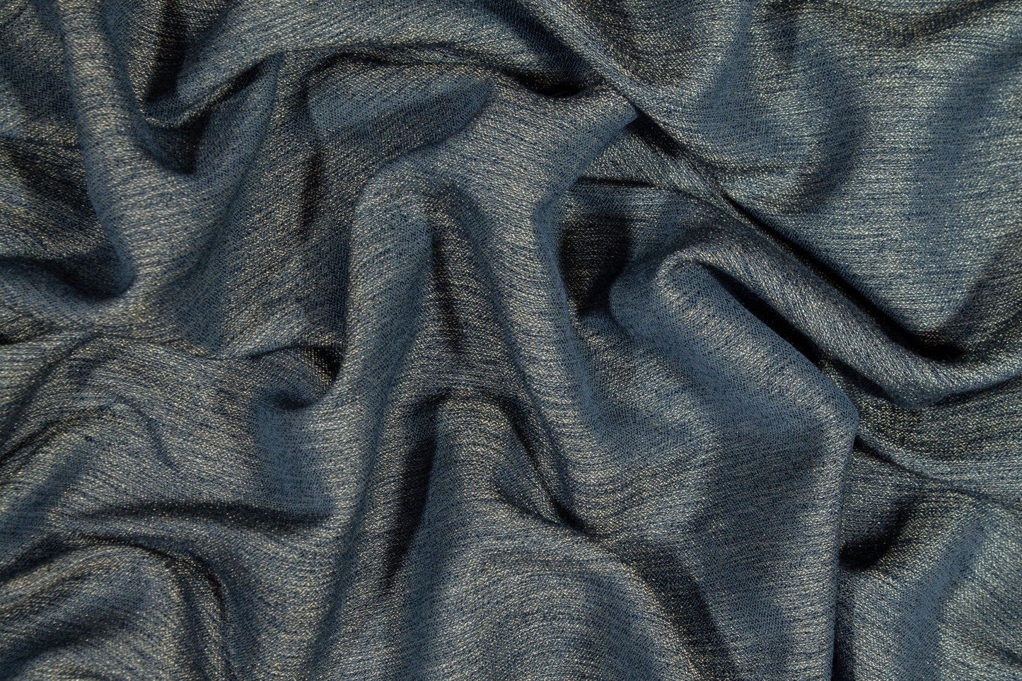 Teal and Gold Metallic Wool Blend Suiting - Prime Fabrics