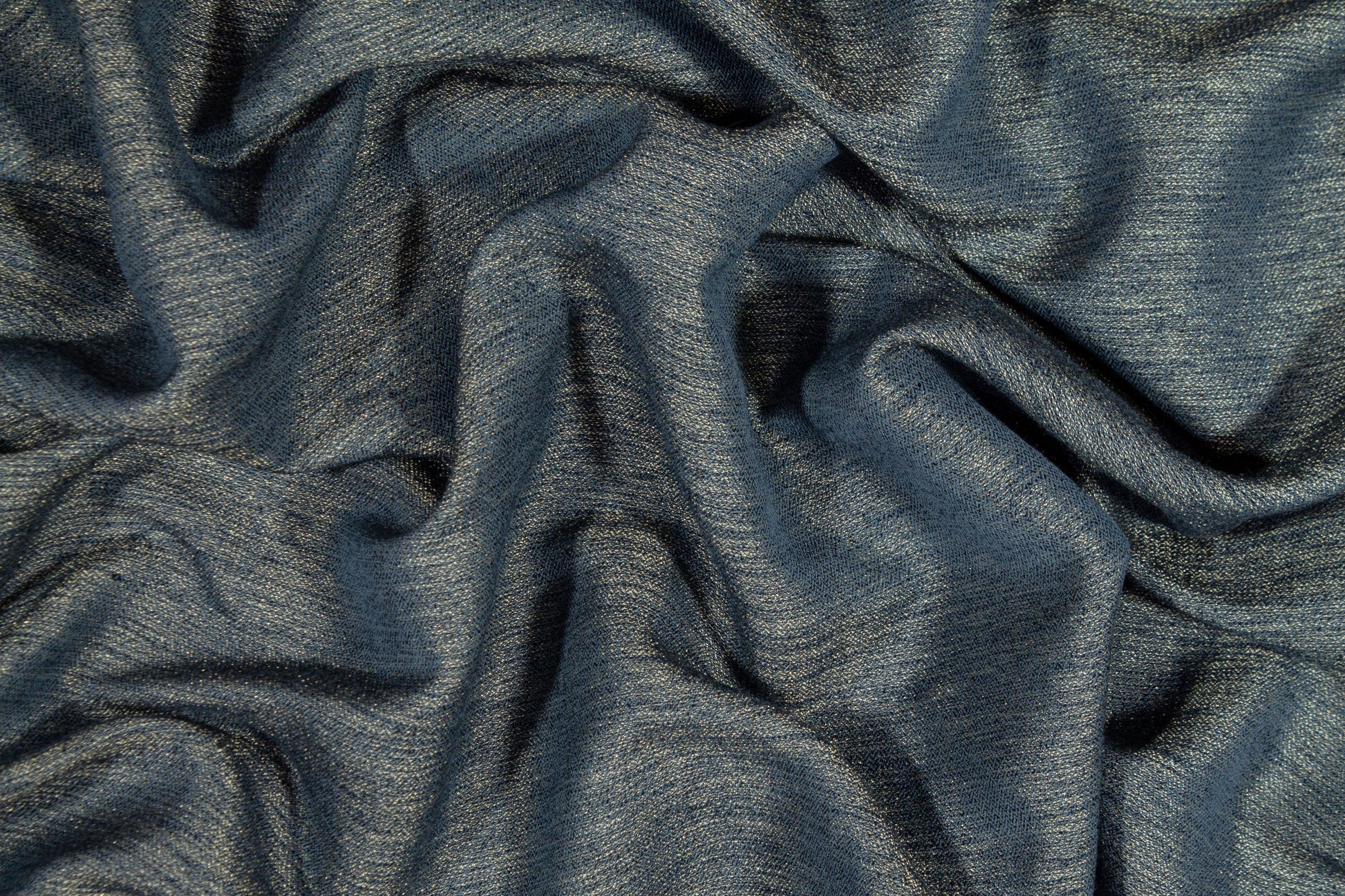 Teal and Gold Metallic Wool Blend Suiting - Prime Fabrics