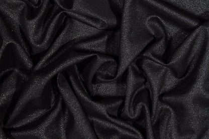 Black Metallic Italian Wool Suiting - Prime Fabrics