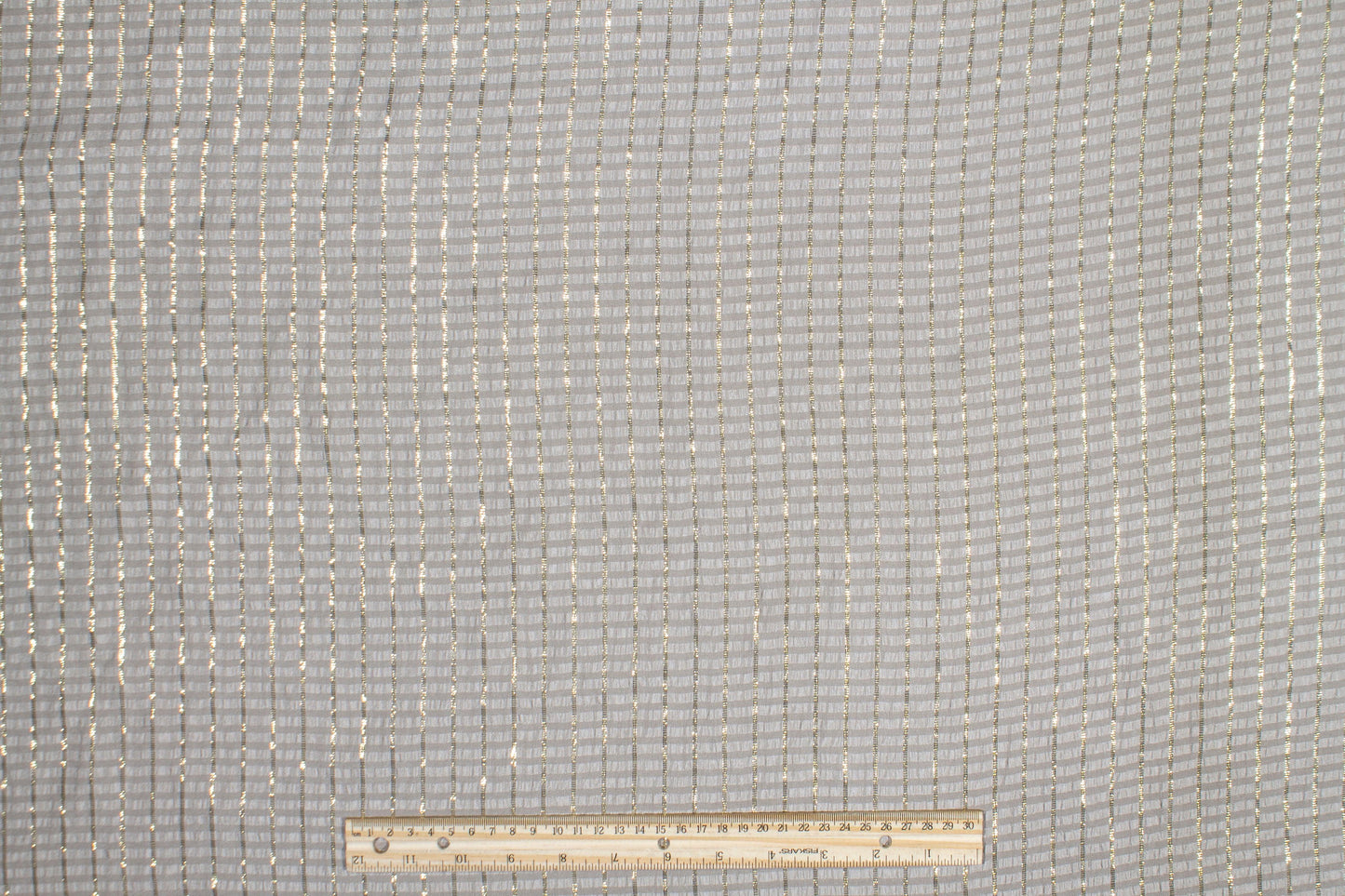 Metallic Striped Silk Jacquard - Taupe and Gold - Prime Fabrics