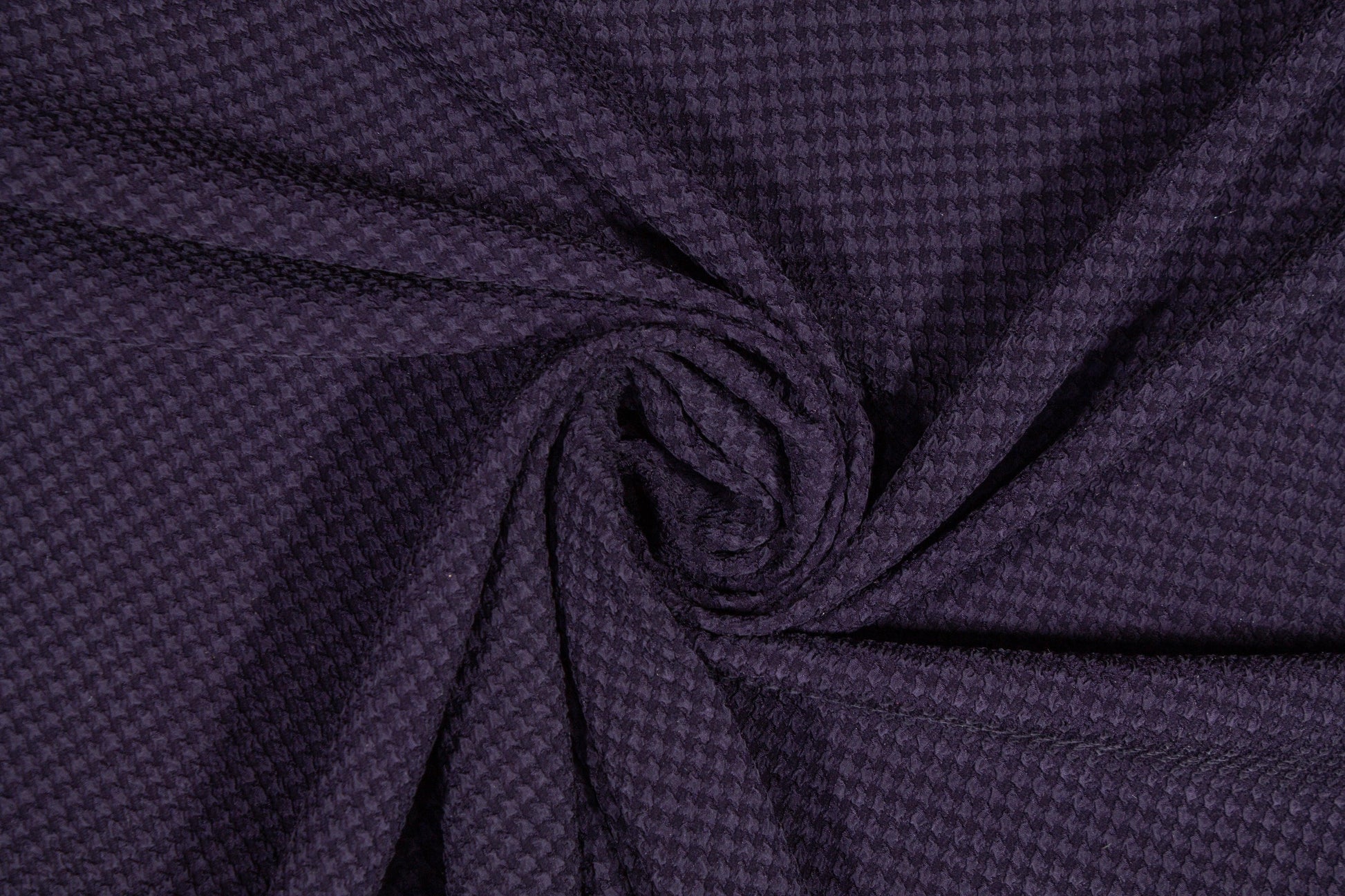 Textured Houndstooth Stretch Silk Crepe - Purple Blue - Prime Fabrics